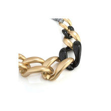 Load image into Gallery viewer, Jolly - Yellow Gold and Black Acrylic Oversized Curb Chain Adjustable Length Necklace - from Frinkle