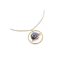 Load image into Gallery viewer, Galaxy Pendent on Adjustable Length Necklace in Yellow Gold - from Frinkle
