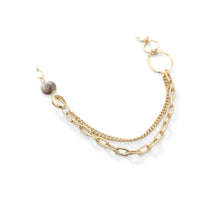 Load image into Gallery viewer, Party - Yellow Gold Mixed Link Chains with Brown Pebble Long Necklace from Frinkle
