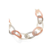 Load image into Gallery viewer, Blushing - Blush Pink and Grey Sheer Link Long Necklace - from Frinkle

